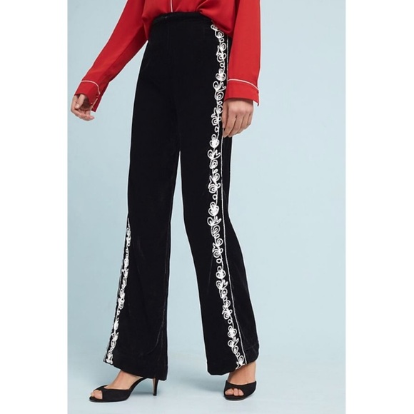 velvet flare trousers